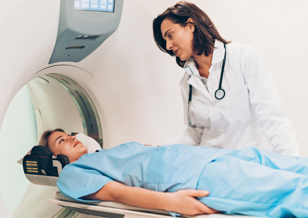 woman having an MRI scan